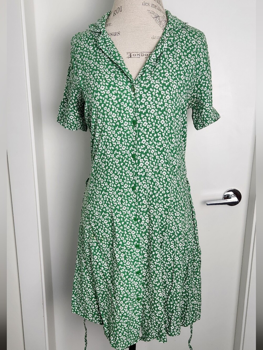 JDY Green Floral Buttondown Sundress